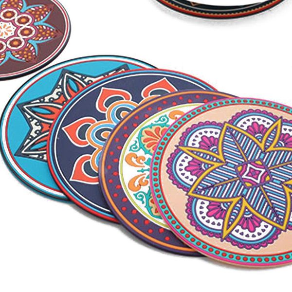 

mats & pads coasters for drinks boho style round wipe clean placemats kitchen table