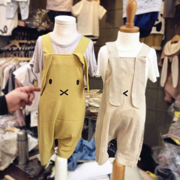 

2021 children's summer new one-piece pants with foreign style lovely han fan rabbit big long ear boys and girls' suspenders, Blue