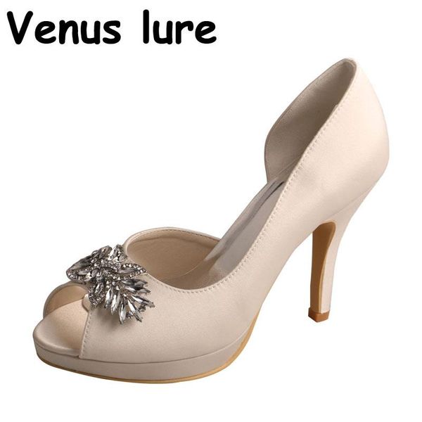 

dress shoes 23 colors party ware for woman peep toe high heel platform ivory, Black