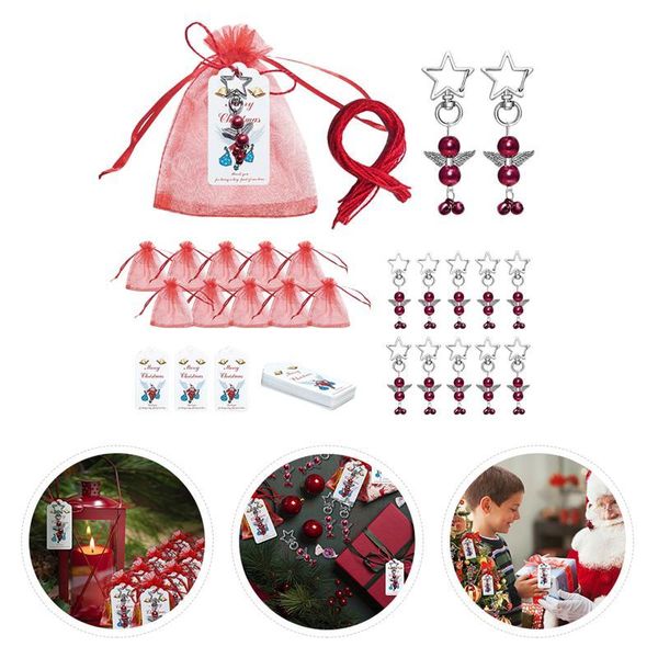 

gift wrap 20 sets christmas drawstring candy bag organza with pendents and labels