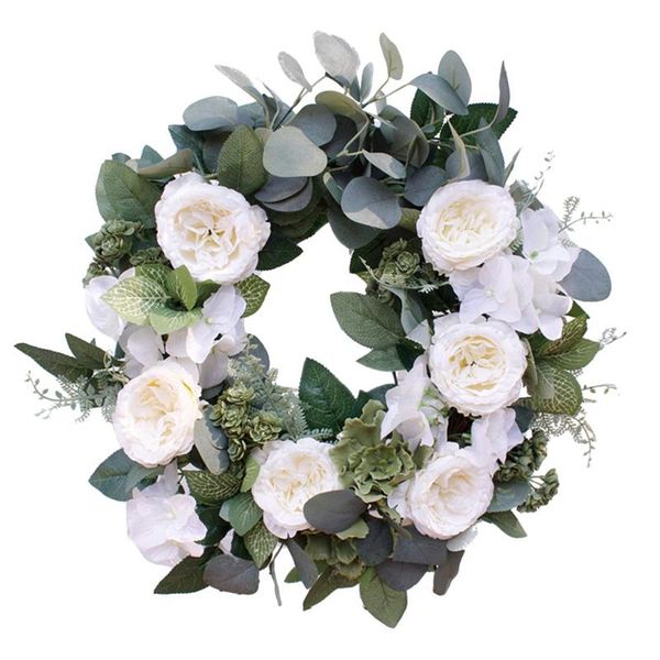 

decorative flowers & wreaths rose flower wreath door for home office wedding party holiday, spring and summer farmhouse decor
