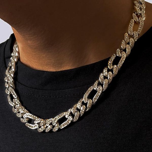 

chains 15.7/17.7/19.7inch punk trend necklace for women statement fashion designer chunky aestheitc vintage cuban link chain wholesale, Silver