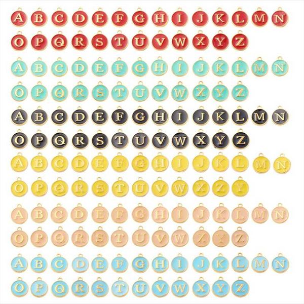 

curtain & drapes 2 sets alphabet letter double face enamel charms gold color 12*14mm pendants jewelry making handmade craft accessories