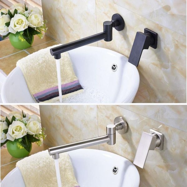 

bathroom sink faucets brushed nickle/black brass faucet basin and cold water mixer tap separate wall mounted single handle