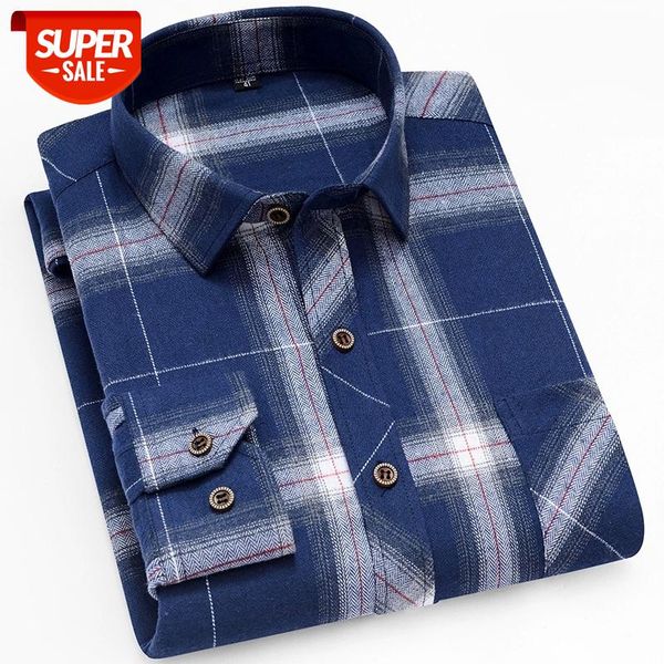 

fashion classic check design turn down collar long sleeve brushed fabric easy care slim fit men causal plaid shirts #by99, White;black