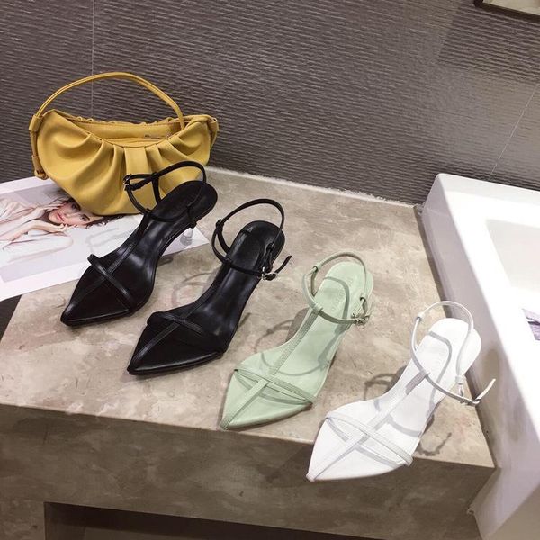

women fashion sandals thin low heels pointed open toe ankle strap dress shoes solid color summer ladies thin low heels sandals, Black