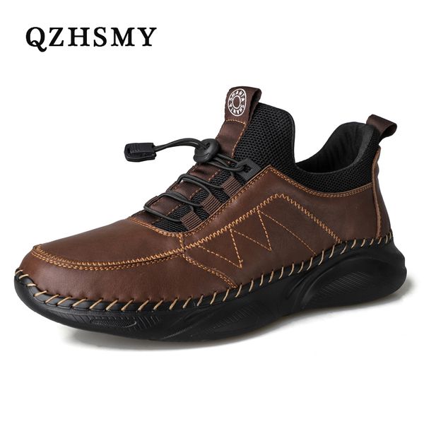 

high-quality leather men casual shoes comfortable men shoes brown autumn shoes male sneakers fashion big size 48