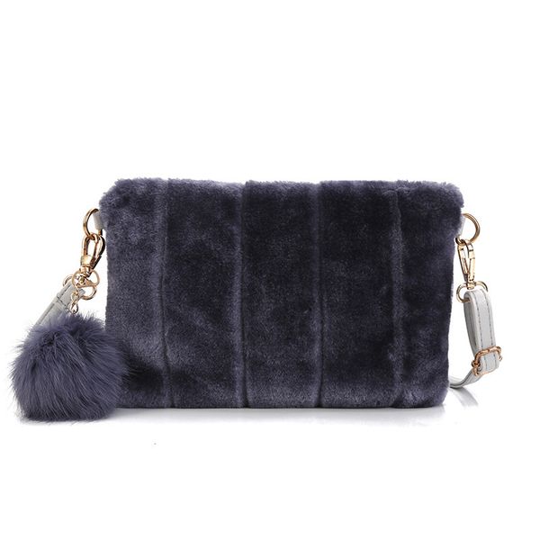 

2020 new women plush envelope bag clutch bag plush shoulder bag plush small coin, Black;red