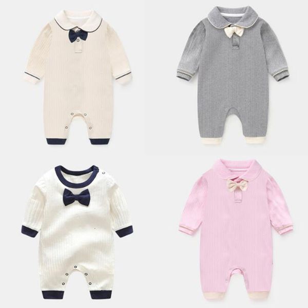 

spring autumn boys gentleman long sleeves pure color baby girl newborn rompers clothes black friday fw0g, Blue
