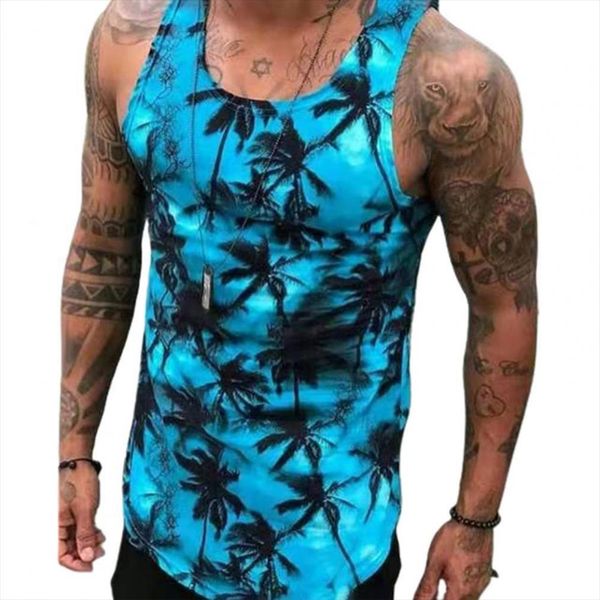 

vest men summer round neck breathable sportswear printing tanks fitness gym clothing ropa hombre, White;black