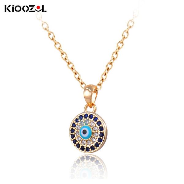 

chains kioozol lucky blue evil eyes small round pendant gold necklace for women summer resort jewelry accessories 2021 255 ko2, Silver