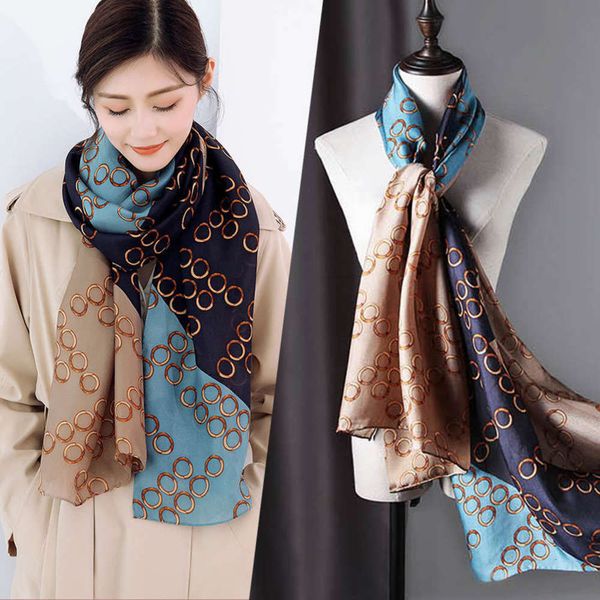 

new high grade printing silk scarf for women, Blue;black