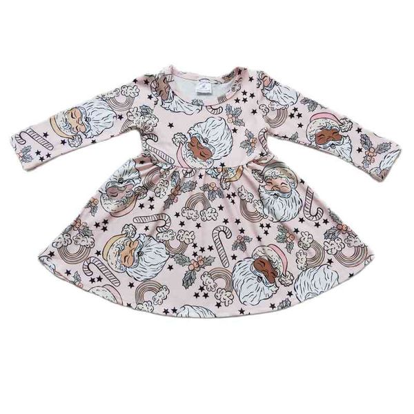 

cute santa claus cane girls cartoon dress winter long sleeve girls party birthday gift dress g1215, Red;yellow