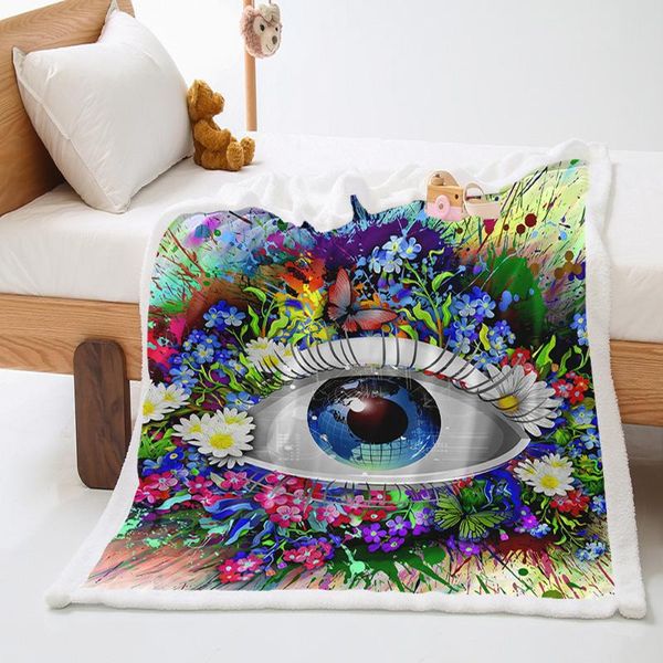 

blankets big eyes flannel wool blanket print cartoon bedroom bedspread warm sofa outdoor home decor