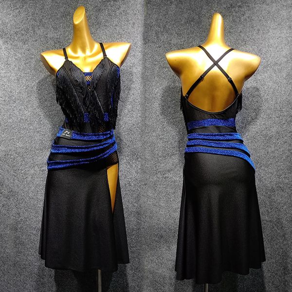 

latin dance dress new black salsa dress summer dancing training clothing vest dress women competition costume 1530, Black;red