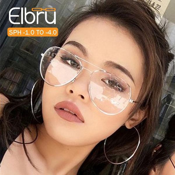 

fashion sunglasses frames elbru classic metal finished myopia glasses nearsighted prescription diopter -1.0 1.5 2.0 2.5 3.0 3.5 4, Black