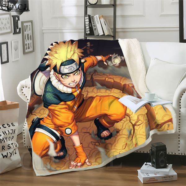 

cloocl anime uzumaki naruto 3d print sofa travel throw blanket teens plush quilt
