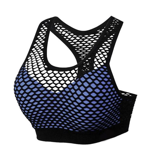 

yoga vest ladies mesh hollow hit color breathable running sports bra fitness yoga vest back fitness lady bras, White;black
