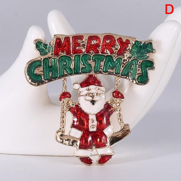 

pins, brooches creative christmas rhinestone santa claus trees socks hat sock brooch for women gift, Gray