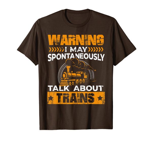 

warning i may spontaneously talk about trains t-shirt, White;black