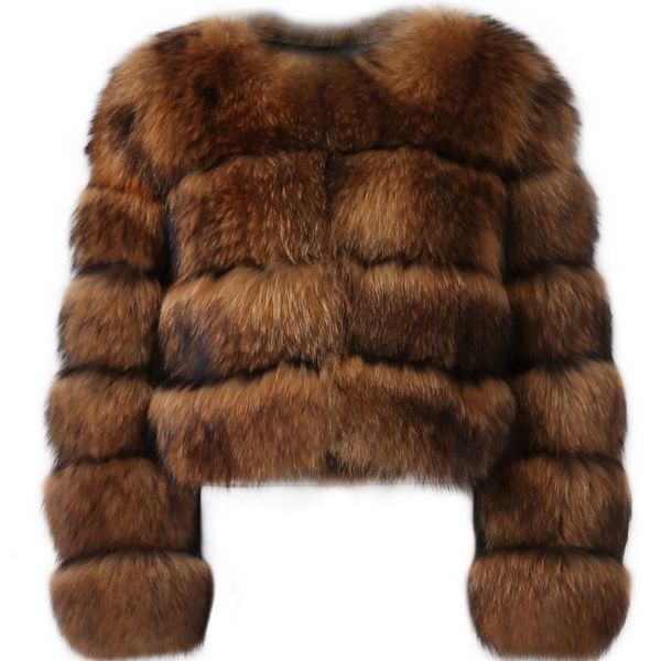 

women's fur & faux ladies natural jacket women real raccoon, Black