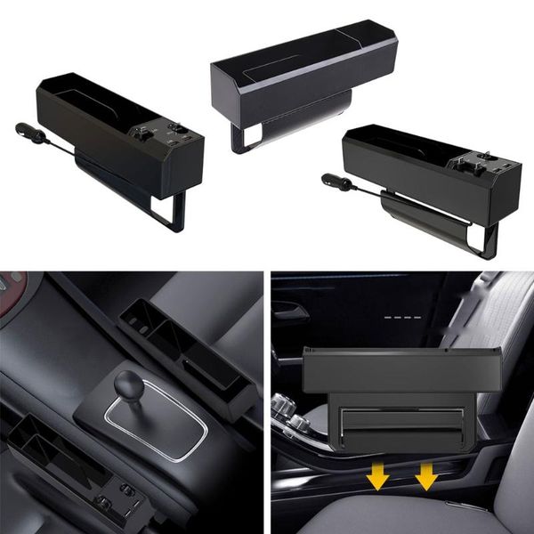 

car organizer seat filler storage box console side pocket with usb lx0e
