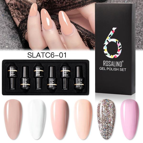 

nail polish rosalind 7ml soak off gel bright for art design led/uv lamp 6pcs/kit slatc6-01