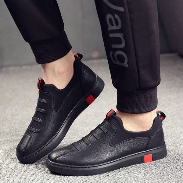 

new fashion male black leather flats shoes men loafers shoes korea flats driving boat shoes men casual sneaker dfg45