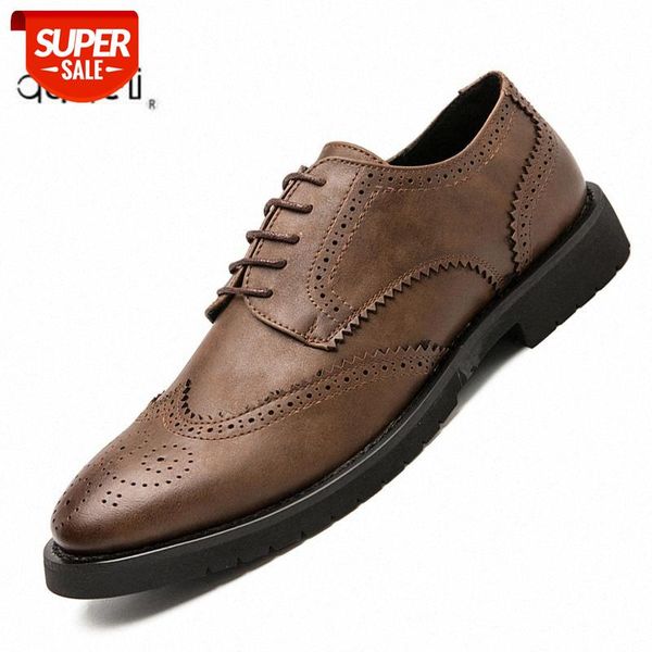 

men brogue british casual dress shoes male gentleman pu leather footwear semi-formal men loafers thick sole party zapatos hombre #4v8s