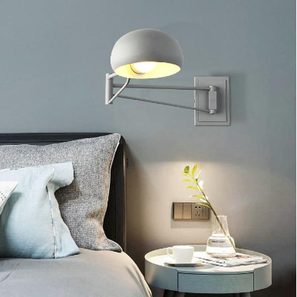 

modern european metal creative bedroom bedside light on the wall scalable long arm work read and writing wall lamp wf1022