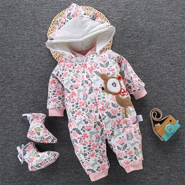 Bebê inverno romper para menino recém-nascido roupas menino criança macacão bebê macacão espesso bebê morno macacão macacão roupa infantil 210226