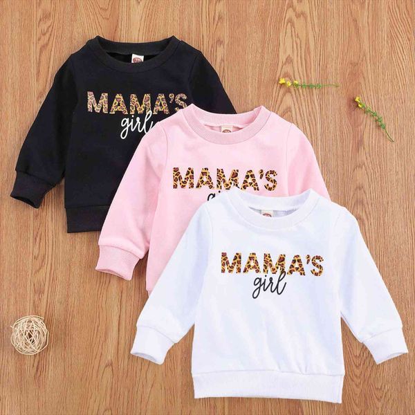 

baby girls 0 3t sweatshirts letter leopard print long sleeve pullover cotton outfits 3 colors, Black