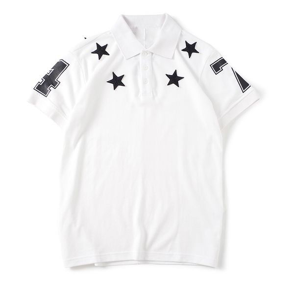 

new arrival mens t shirts fashion men women shirts star pattern print stylist tees size s-xxl, White;black