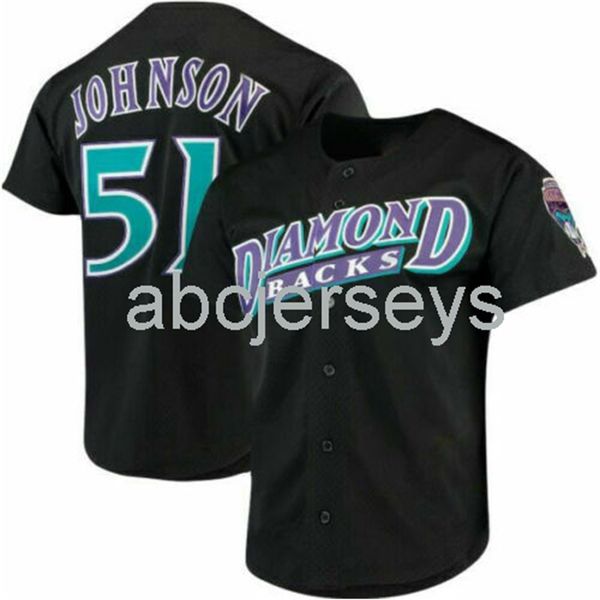 

stitched custom randy johnson #51 black baseball jersey xs-6xl