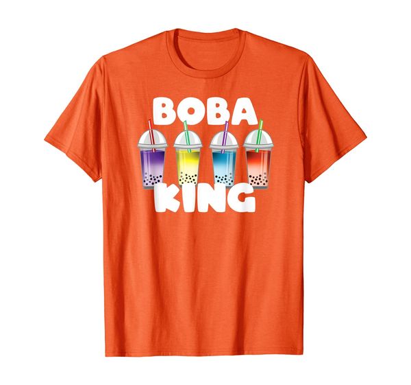 

funny boba king tea shirt tapioca boba ball drink lover t-shirt, White;black