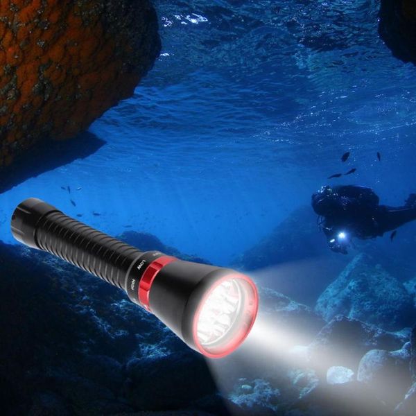 

outdoor 100m waterproof underwater 18000lm high brightness dive lamp led