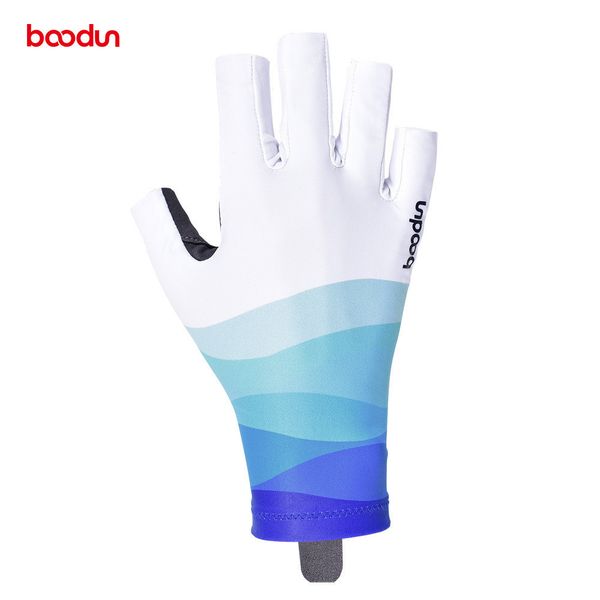 

boodun cycling bike half short finger gloves shockproof breathable mtb road bicycle gloves men women sports cycling equipmentg, Blue;gray