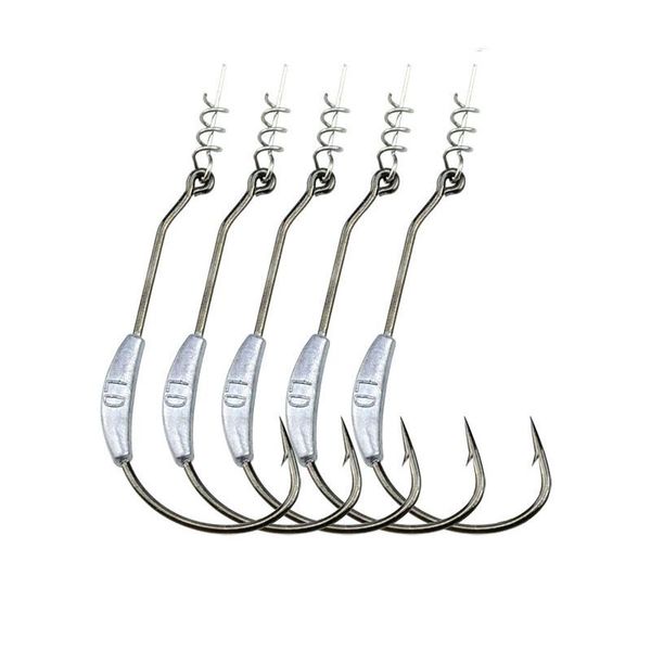 

2021 new arrival worm hook wide belly jigging swimbait hooks sea fishing lure soft bait fishhook with lead weight 5 pieces bag