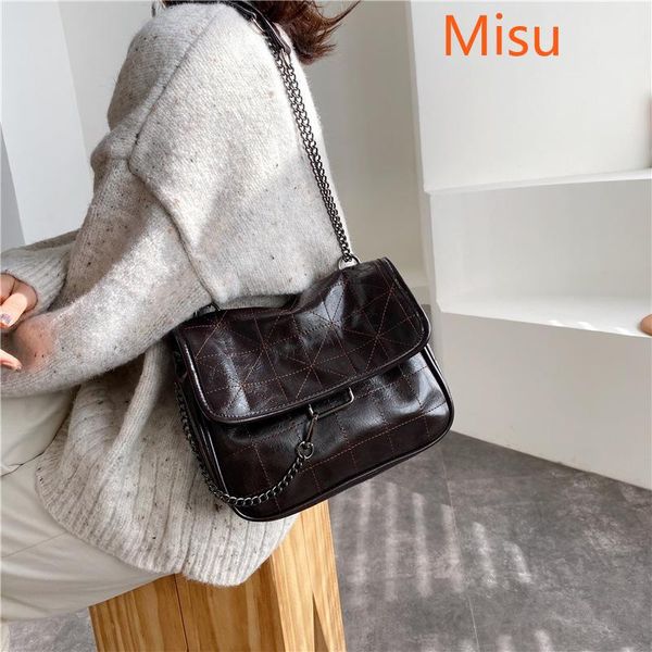 

shoulder bags 2021 rhombus black rock soft single oblique span chain bag luxury handbags for woman pu leather messenger