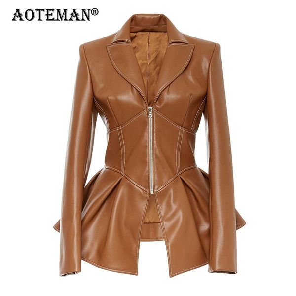 

women's leather & faux women jackets coats pu vintage female windbreaker casual outwear fashion clothing spring autumn coat ll312, Black