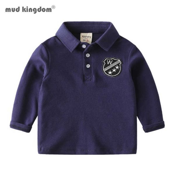 

mudkingdom baby shirts kids long sleeve clothes boys toddlers clothing for spring autumn 210615, Blue
