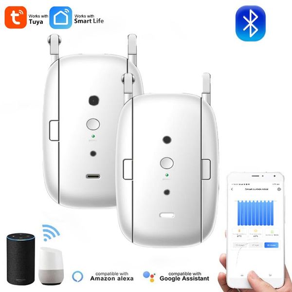 

smart home control creative tuya curtains bluetooth wireless automatic curtain opener rechargeable remote alexa google
