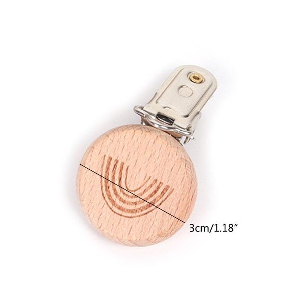 

pacifiers# 1pc rainbow wooden pacifier clip beech wood baby dummy clips diy chain q81a