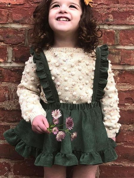

skirts solid ruffled velvet suspender skirt for toddler baby girl, Blue