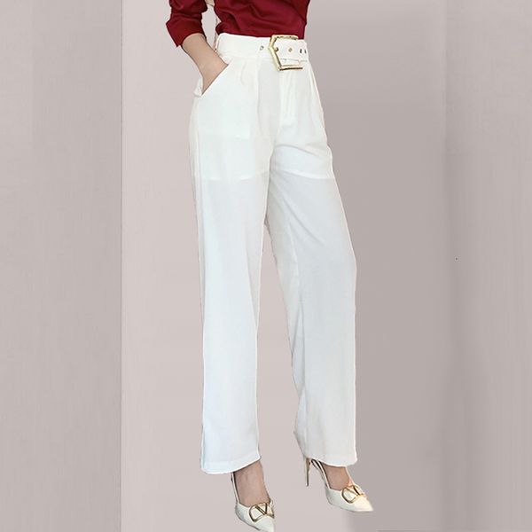 

spring professional white waistbands work straight pants ta397 hlj3, Black;white