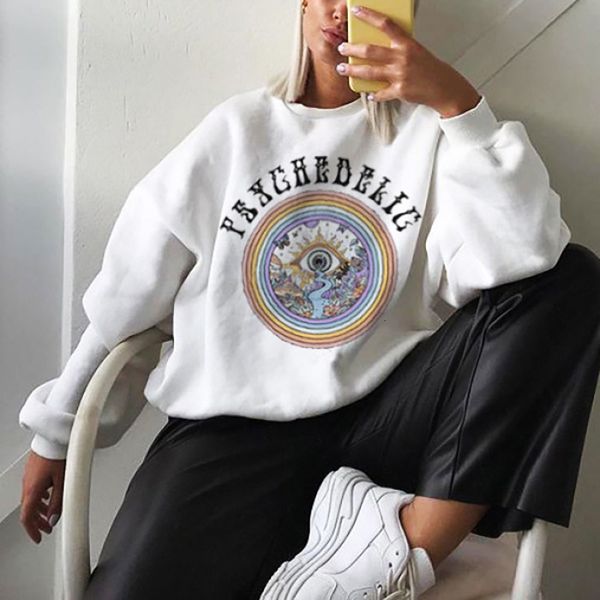 

new hoodie women european style 2021 winter fashion women's sweatshirt long-sleeved letter embroidery thin sweater 9hen, Black