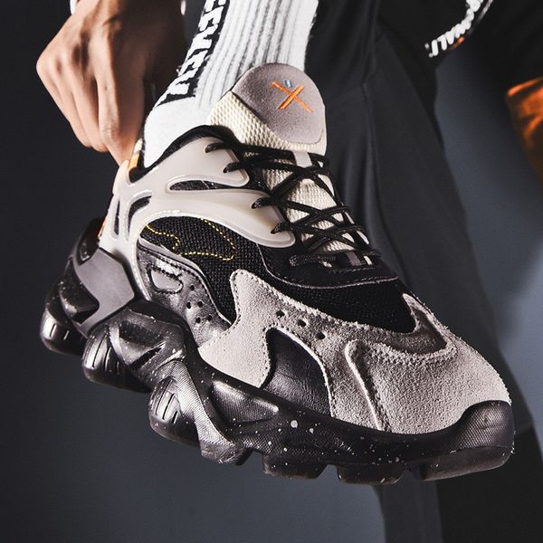 

men's 2021 autumn and winter fashion ins super dad thick soled increased sports tourism leisure sho, Black