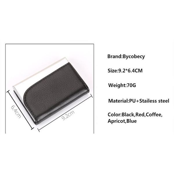 

bycobecy big capacity business id credit card holder name card wallet bank card package solid steel jllikr