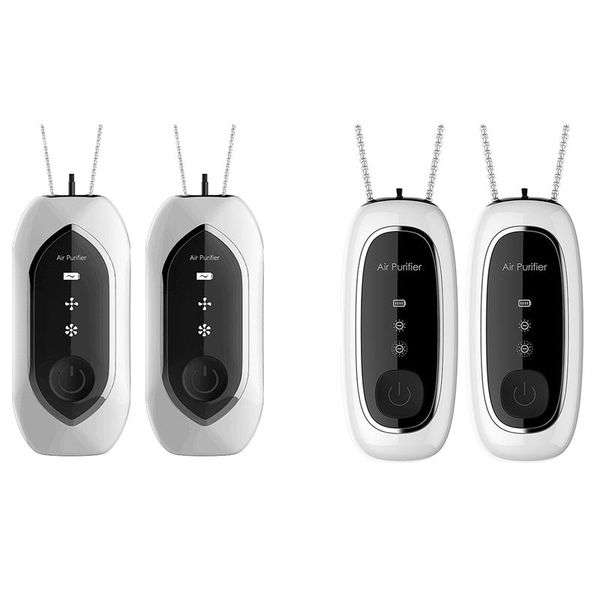 

4 pcs fashion personal wearable air purifier necklace mini portable air freshener ionizer negative ion generator