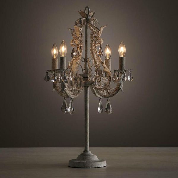 

american living room crystal table lamp creative villa bedroom simple energy-saving table lamp european study bedside